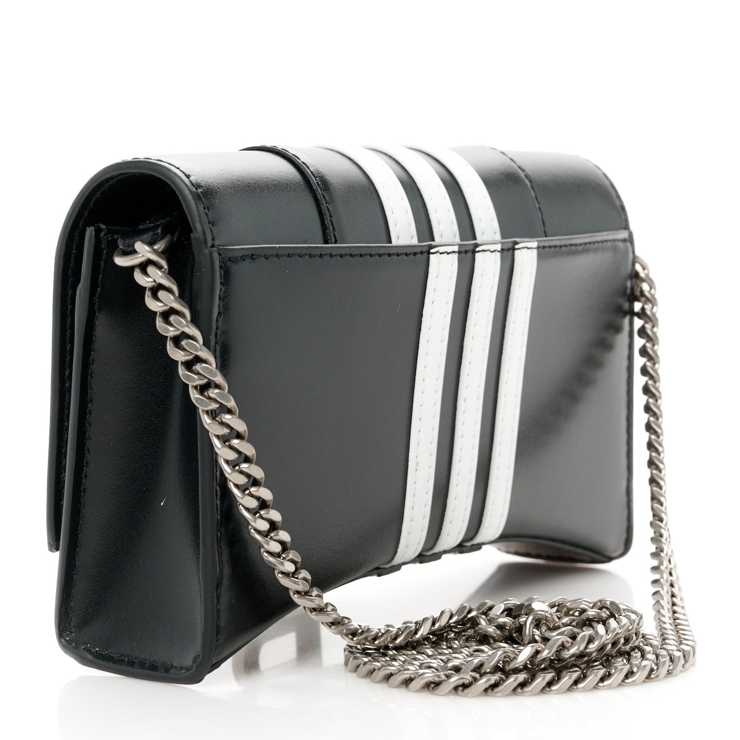 Balenciaga X ADIDAS Box Calfskin Hourglass Chain Bag Black 3 of 10