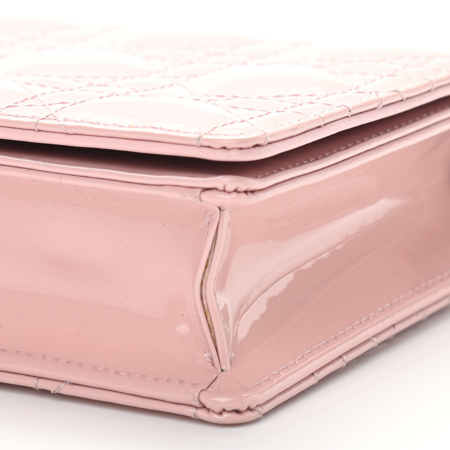 Patent Cannage Lady Dior Convertible Clutch Light Pink