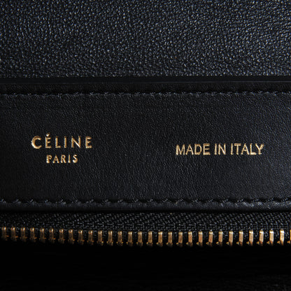 Celine Crocodile Embossed Small Trapeze Black 6 of 9