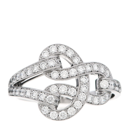 Cartier 18K White Gold Diamond Agrafe Ring 59 8.75 1 of 5