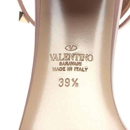 Valentino Garavani Pebbled Calfskin Rockstud Ankle Strap 60mm Sandals 39.5 Poudre 9 of 10