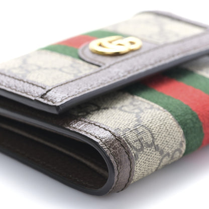Gucci GG Supreme Monogram Web Ophidia Compact Wallet Beige New Acero 8 of 10