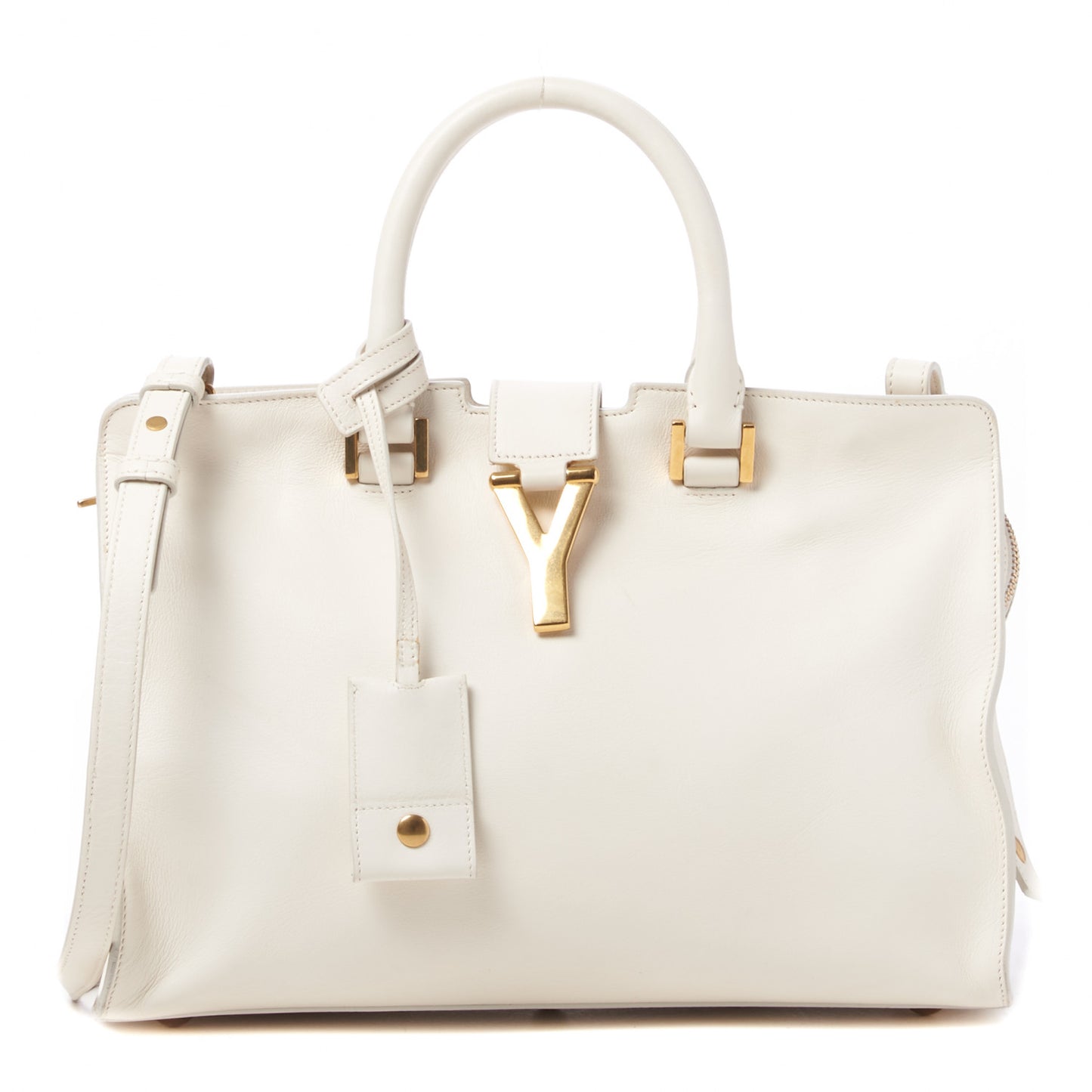Calfskin Small Classic Y Cabas White