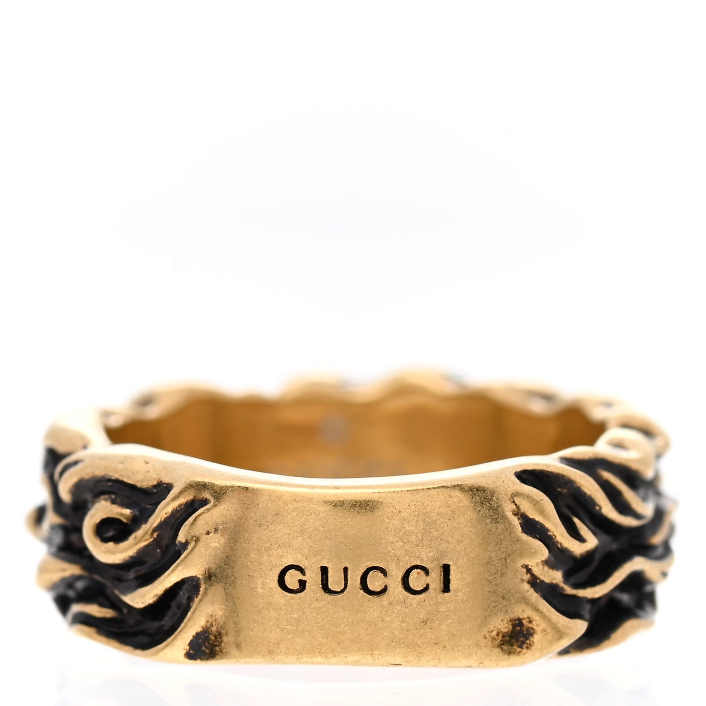 Metal Lion Mane Ring M Aged Gold