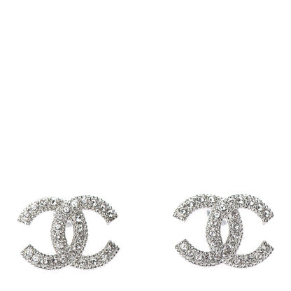 Chanel Crystal CC Earrings Silver 1 of 4