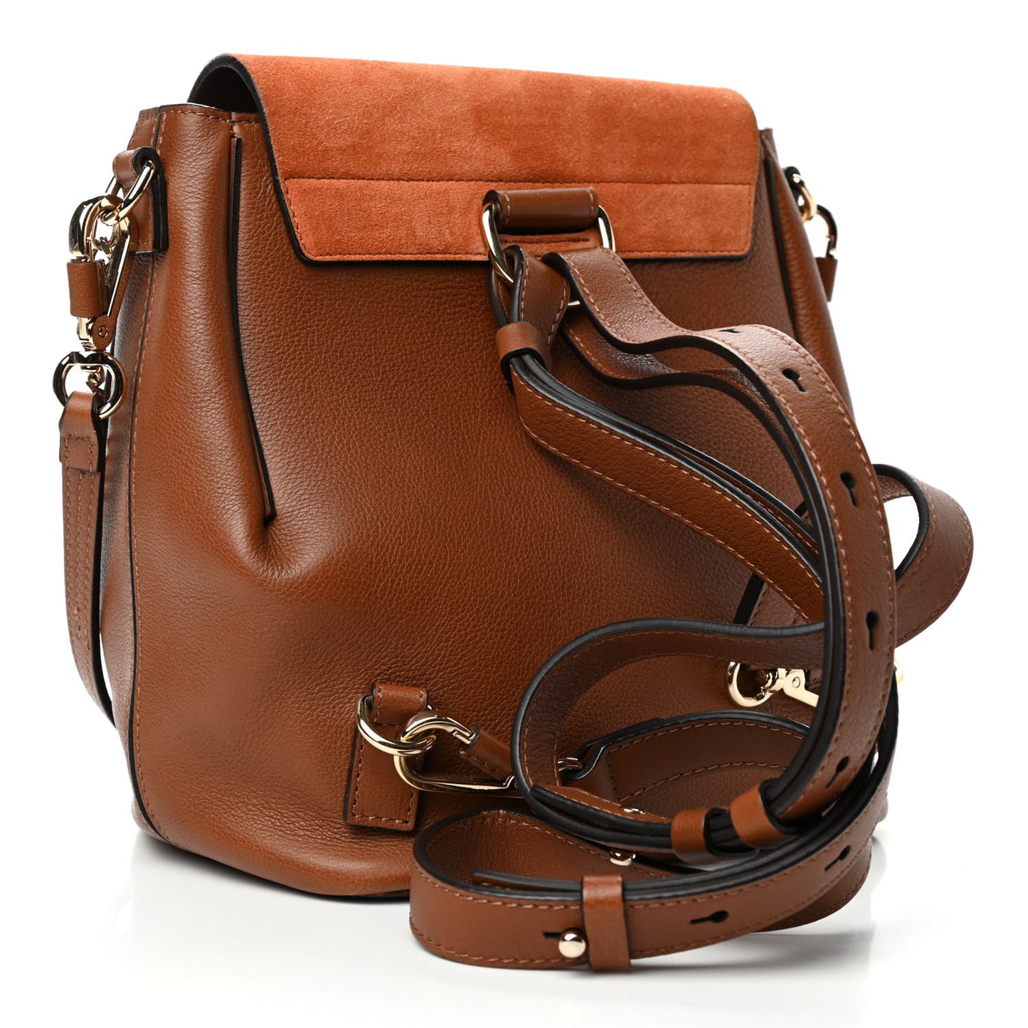 Suede Calfskin Small Faye Backpack Tan