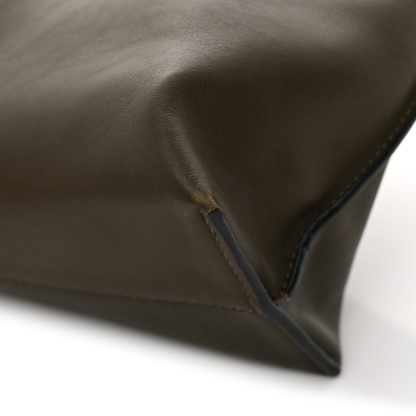 Nappa Flamenco Knot Clutch Dark Khaki