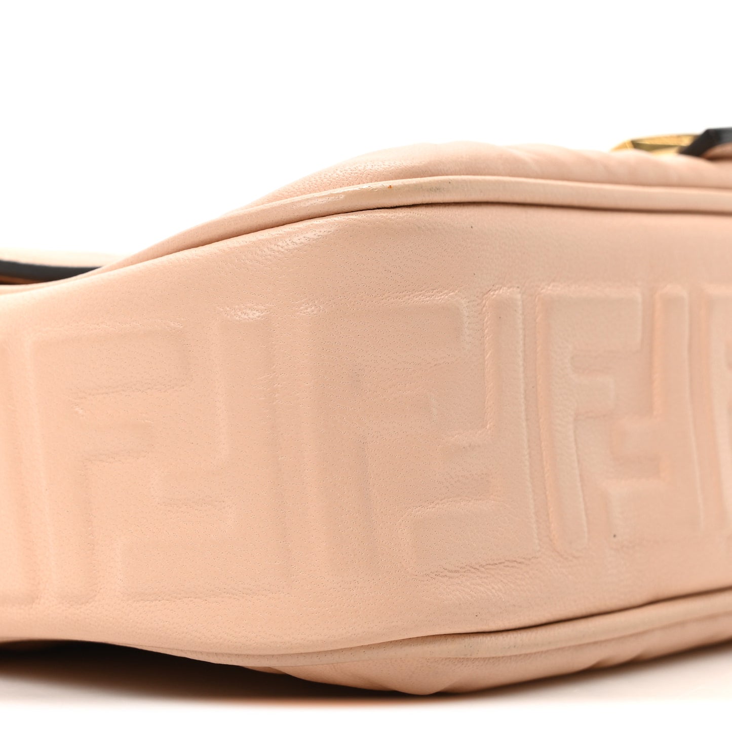 Nappa Small FF Embossed Midi Chain Baguette Light Rose