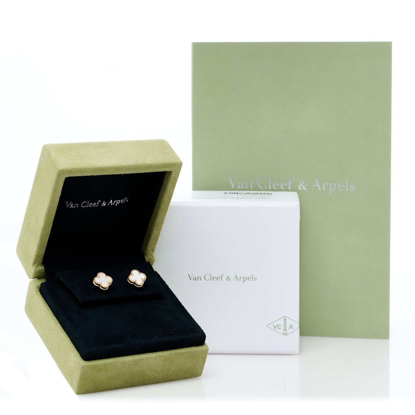 18K Yellow Gold Mother of Pearl Sweet Alhambra Earrings