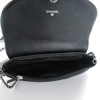 Chanel Caviar Half Moon Wallet On Chain WOC Black 5 of 8