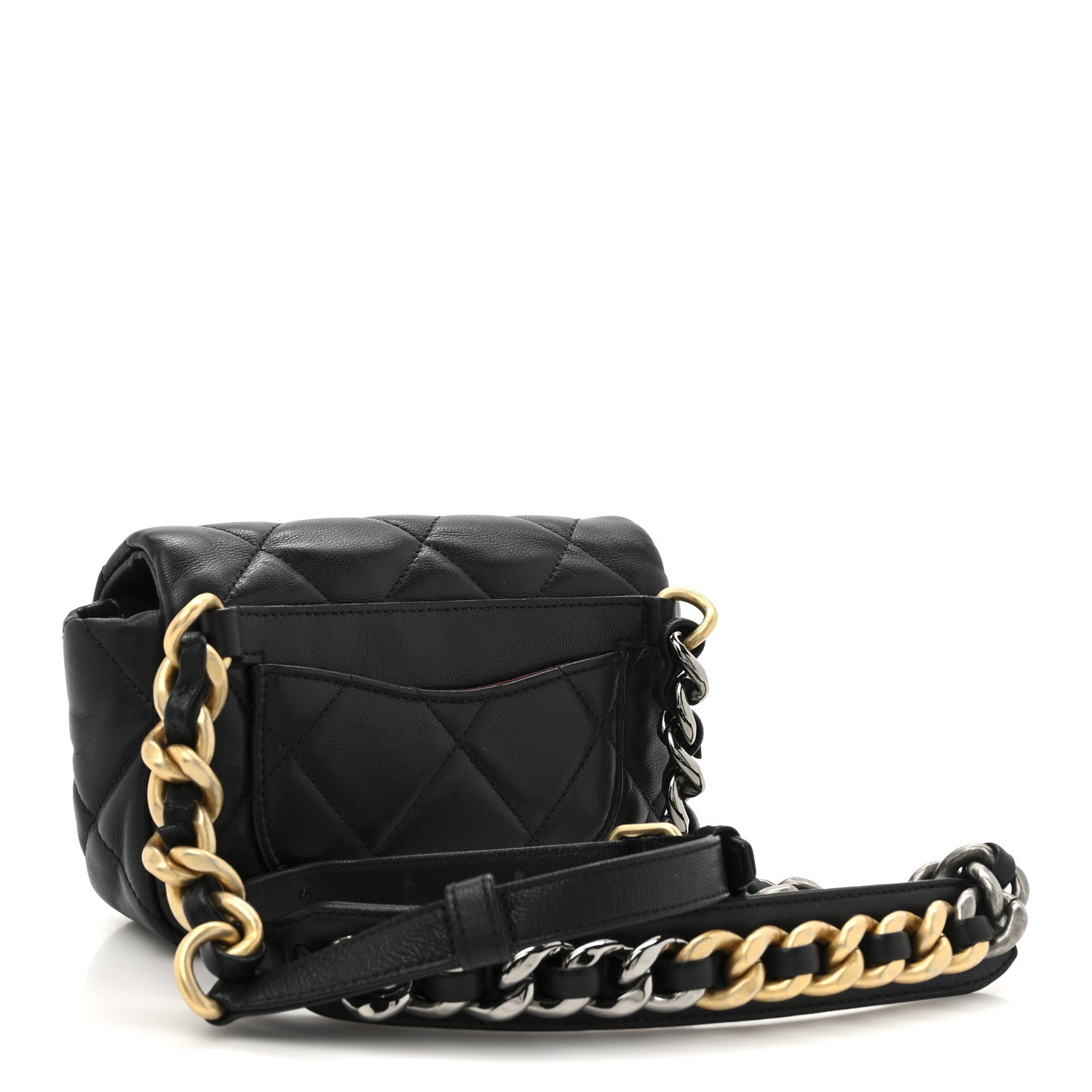 Chanel Goatskin Quilted Chanel 19 Waist Bag Black 3 of 10