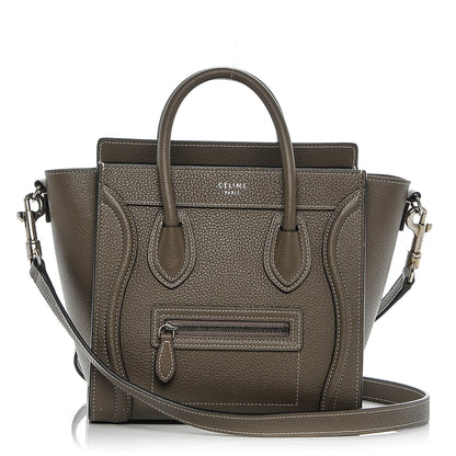 Celine Drummed Calfskin Nano Luggage Souris 1 of 6