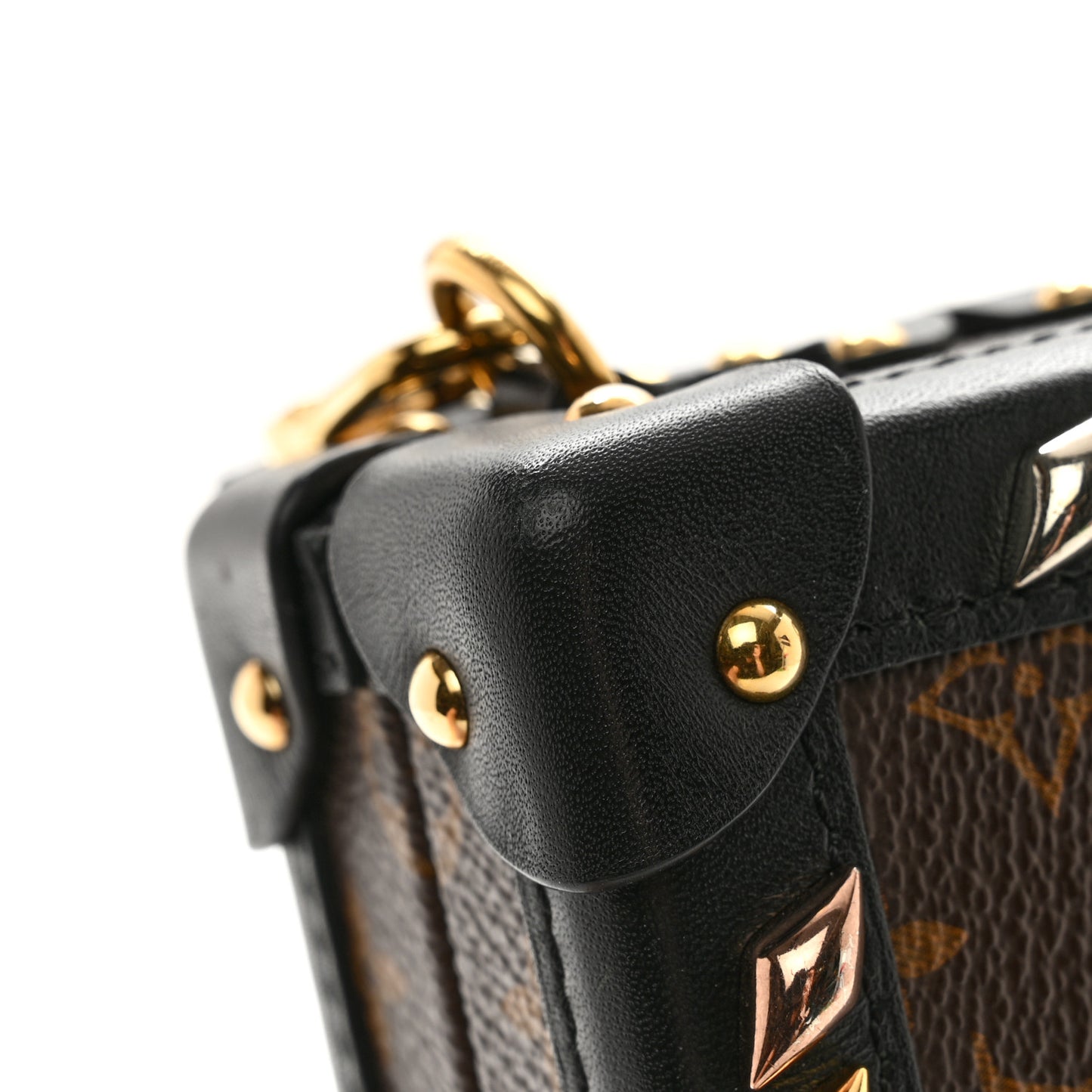 LOUIS VUITTON Monogram Studded Petite Malle Black