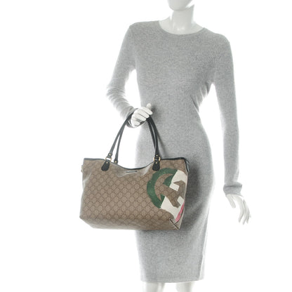 Gucci GG Plus Monogram Medium Italy Flag Unicef Tote Green 2 of 7