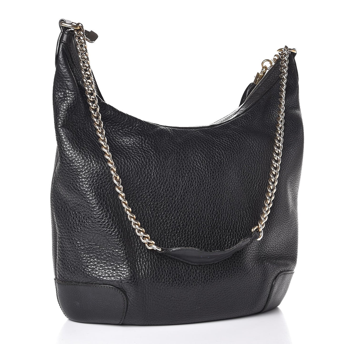 Pebbled Calfskin Medium Soho Chain Hobo Black