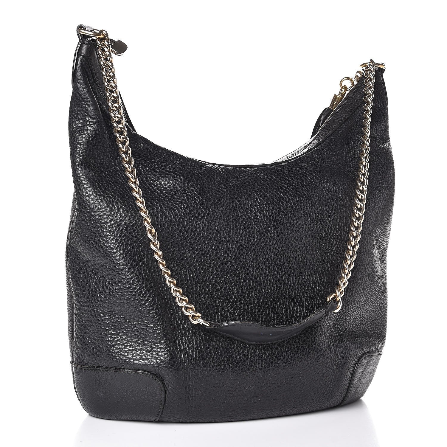 Gucci Pebbled Calfskin Medium Soho Chain Hobo Black 3 of 15