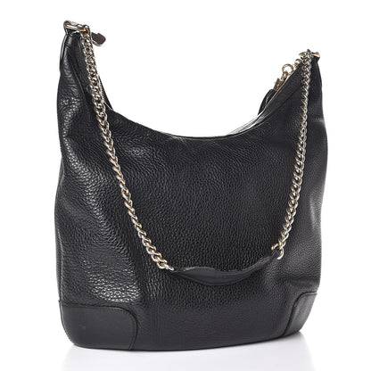 Gucci Pebbled Calfskin Medium Soho Chain Hobo Black 3 of 15