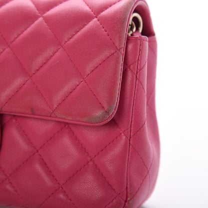 Chanel Lambskin Quilted Mini Rectangular Flap Dark Pink 12 of 21
