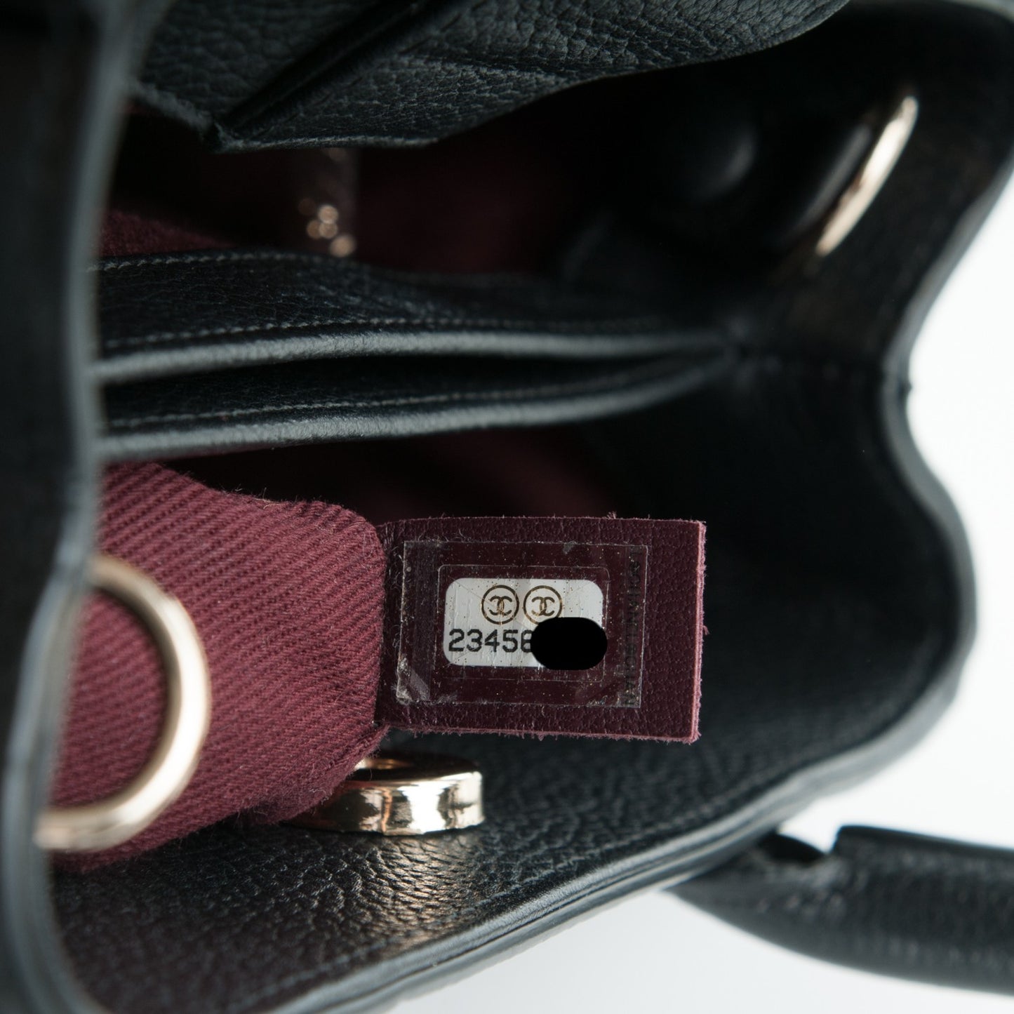 Grained Calfskin Mini Neo Executive Shopper Tote Black
