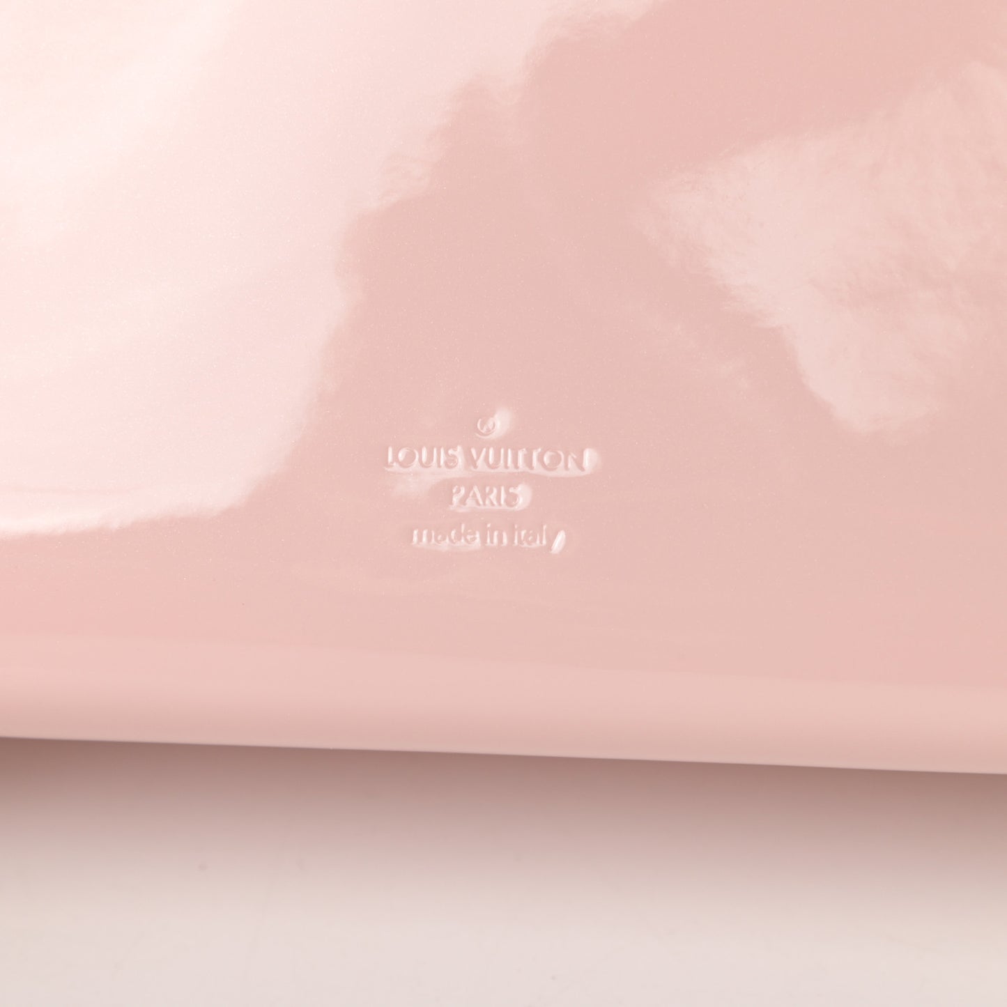 Patent Calfskin Monogram Cherrywood PM Rose Ballerine