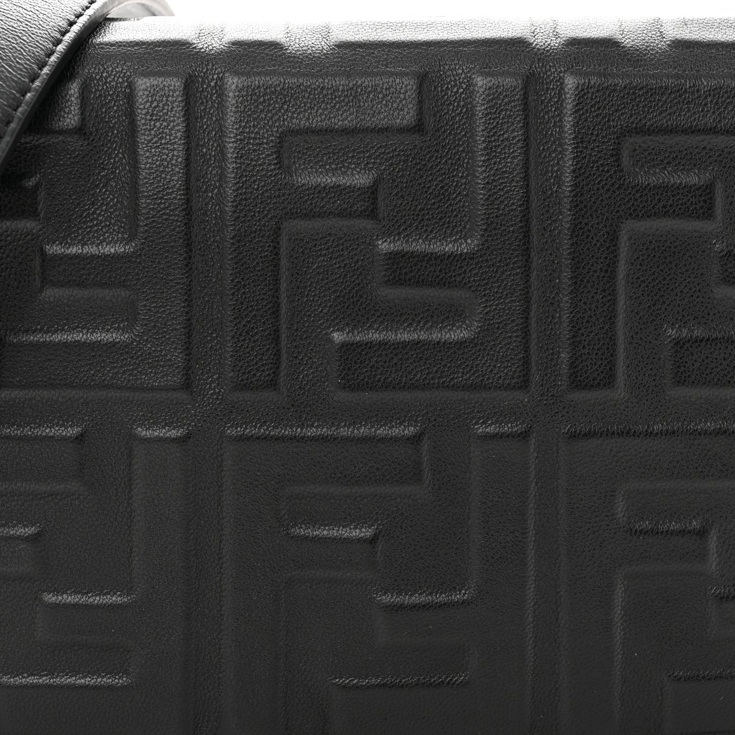 Nappa FF 1974 Embossed Mini Expandable Flap Bag Black