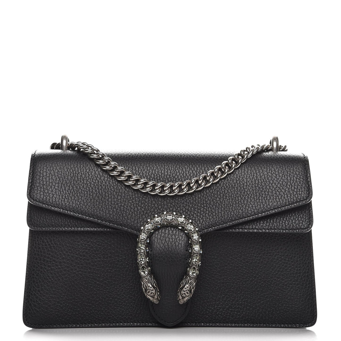 Pebbled Calfskin Small Dionysus Shoulder Bag Black
