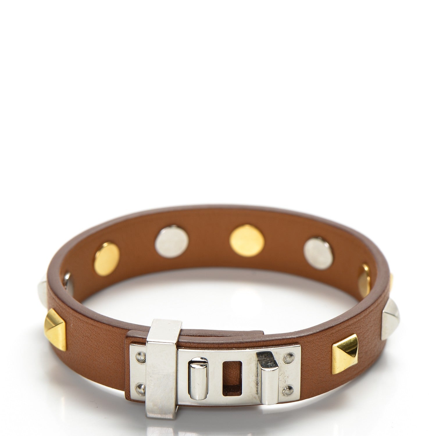 Hermes Swift Mini Dog Square Studded Bracelet T2 Gold 3 of 6