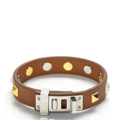 Hermes Swift Mini Dog Square Studded Bracelet T2 Gold 3 of 6