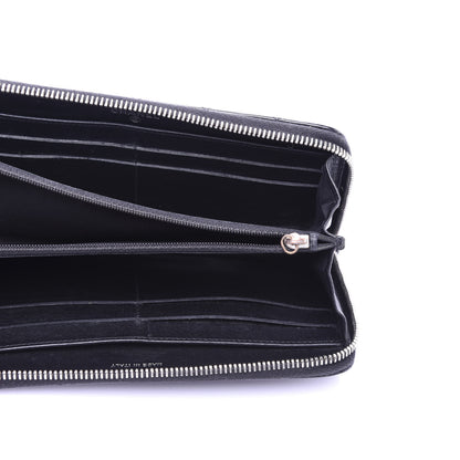 Chanel Patent Quilted Zip Around Wallet Black 5 of 10