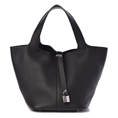 Hermes Taurillon Clemence Picotin Lock 22 MM Black 2 of 10