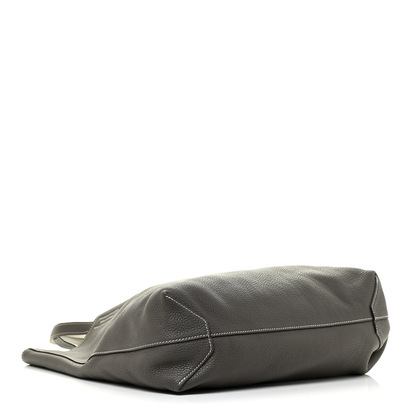 Taurillon Clemence Double Sens 36 Reversible Tote Gris Perle Etain