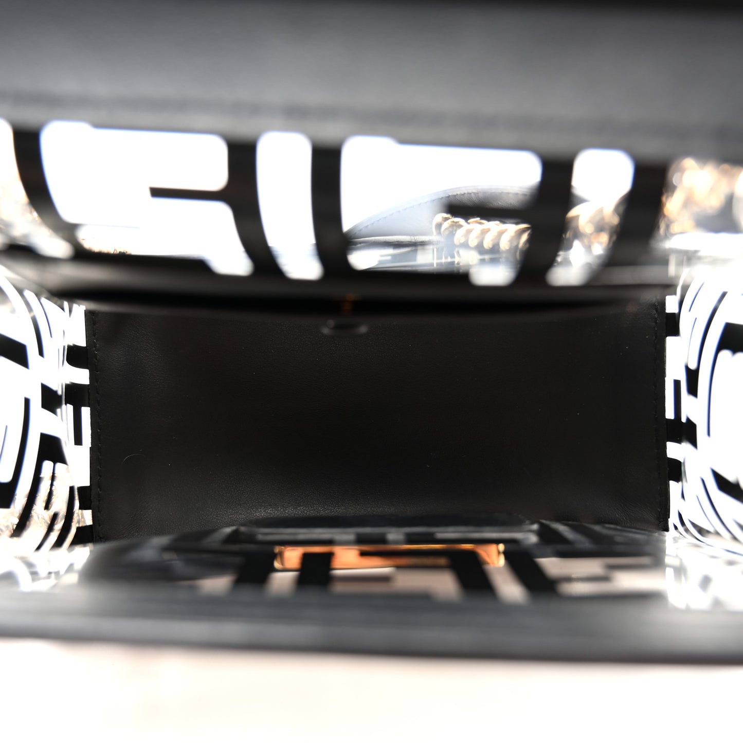 TPU FF Vitello Century F is Fendi Kan I Shoulder Bag Black