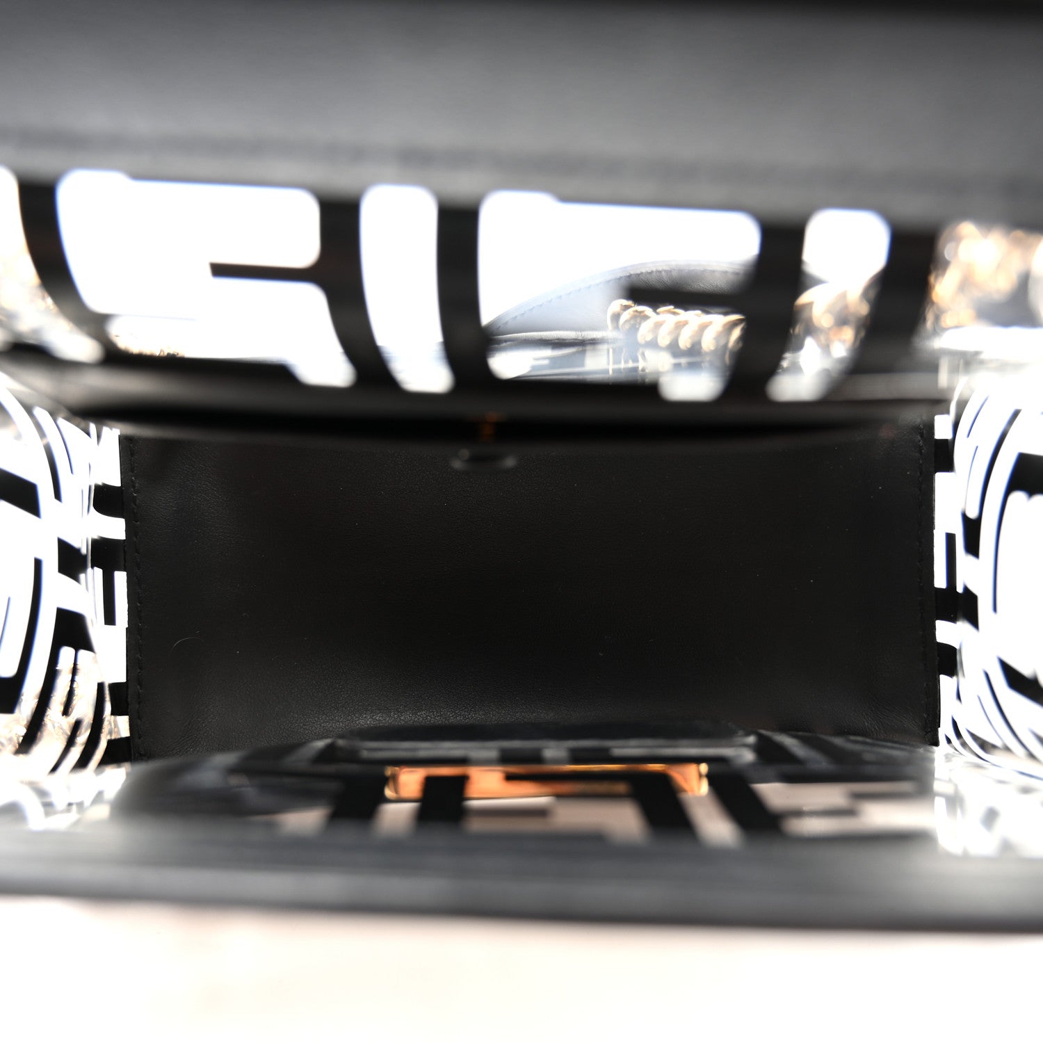 Fendi TPU FF Vitello Century F is Fendi Kan I Shoulder Bag Black 5 of 9