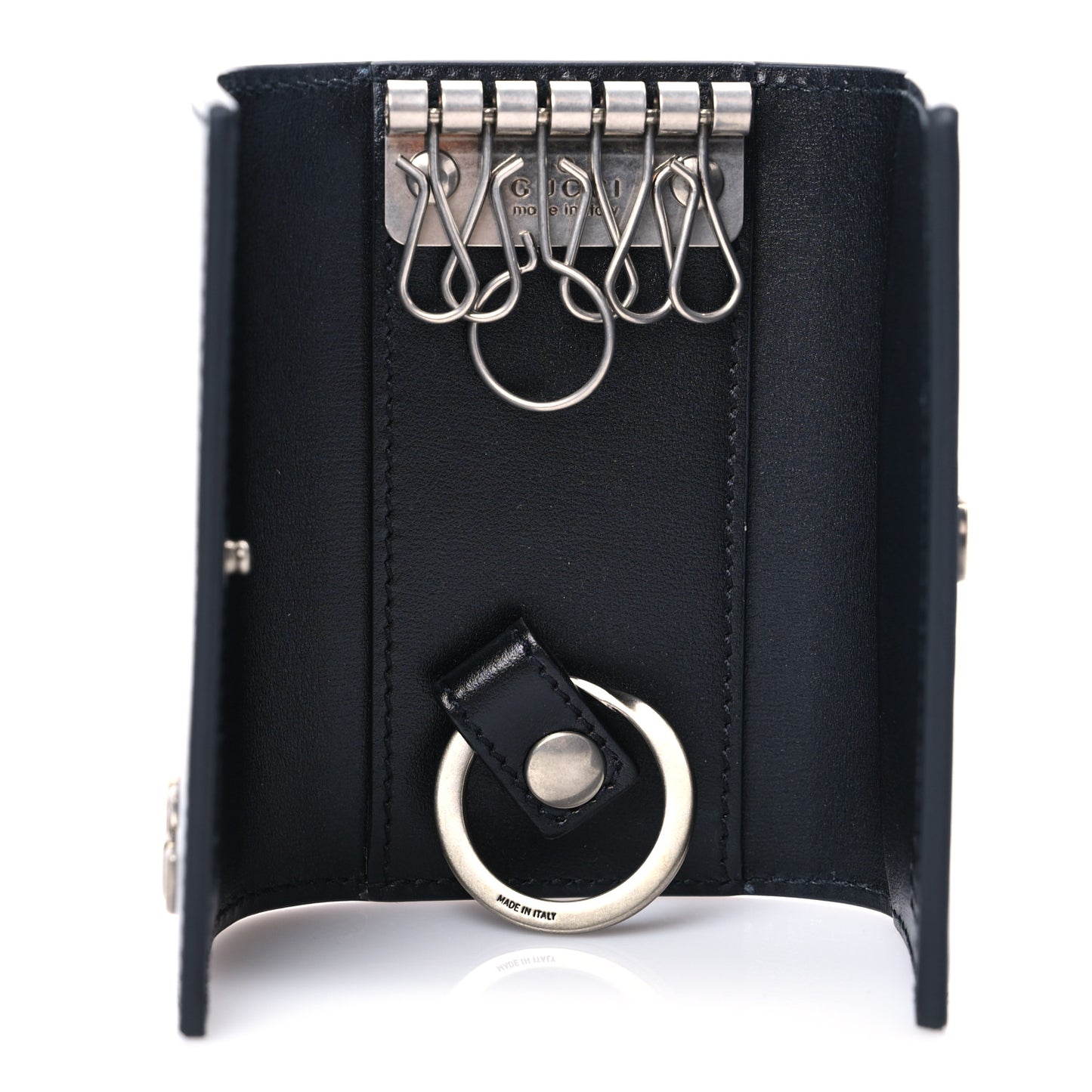 Calfskin GG Marmont 6 Key Holder Black