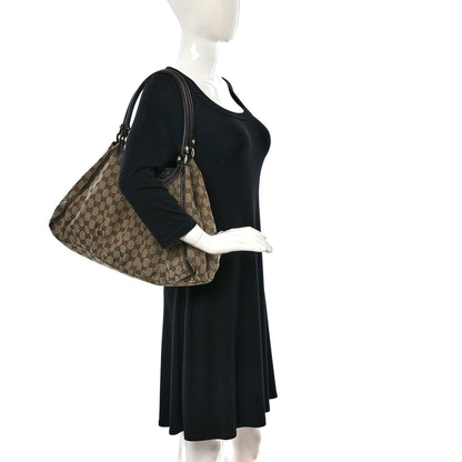 Gucci Monogram Large D Gold Hobo Dark Brown 2 of 9