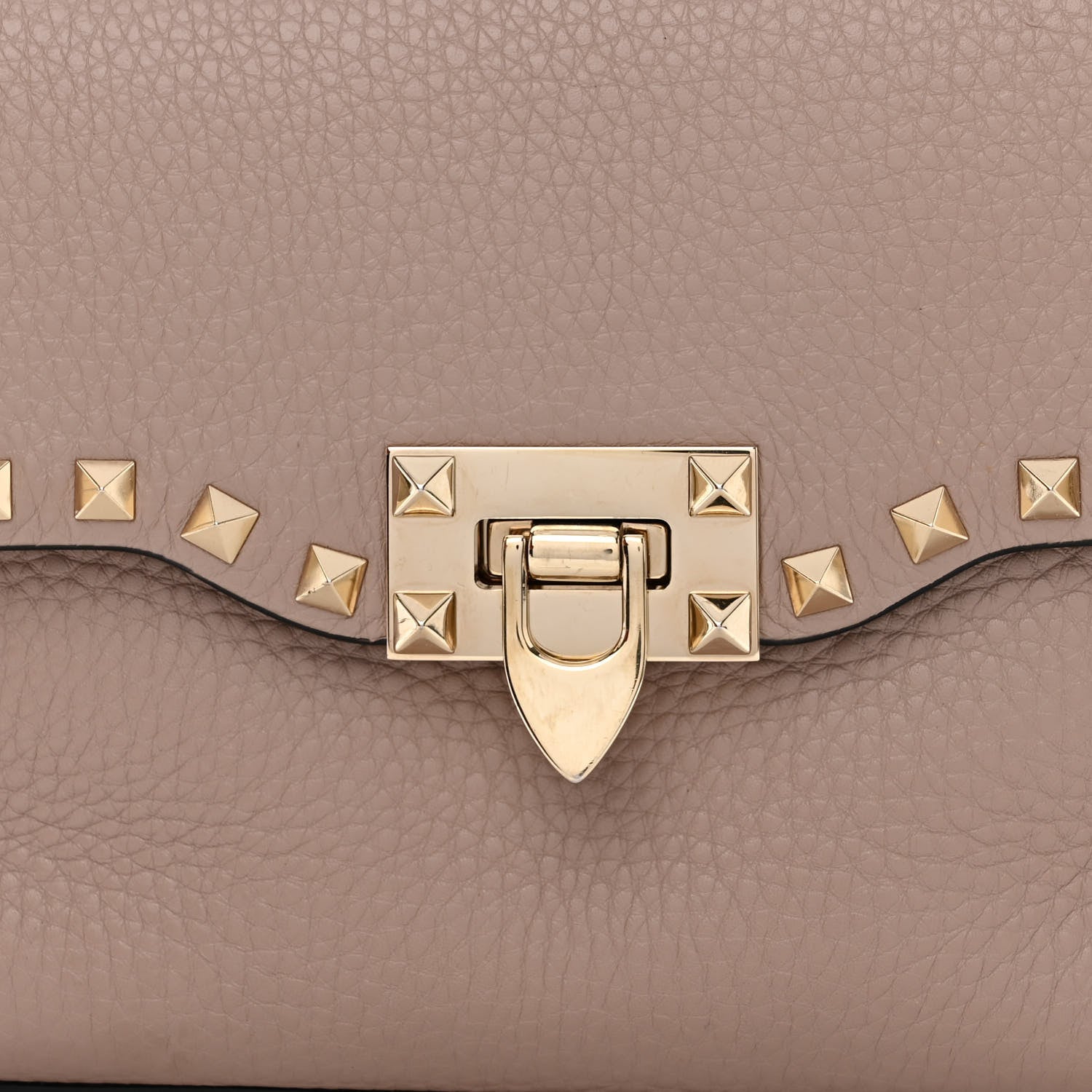 Valentino Garavani Pebbled Calfskin Medium Rockstud Flip Lock Crossbody Bag Poudre 7 of 10
