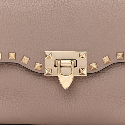 Valentino Garavani Pebbled Calfskin Medium Rockstud Flip Lock Crossbody Bag Poudre 7 of 10