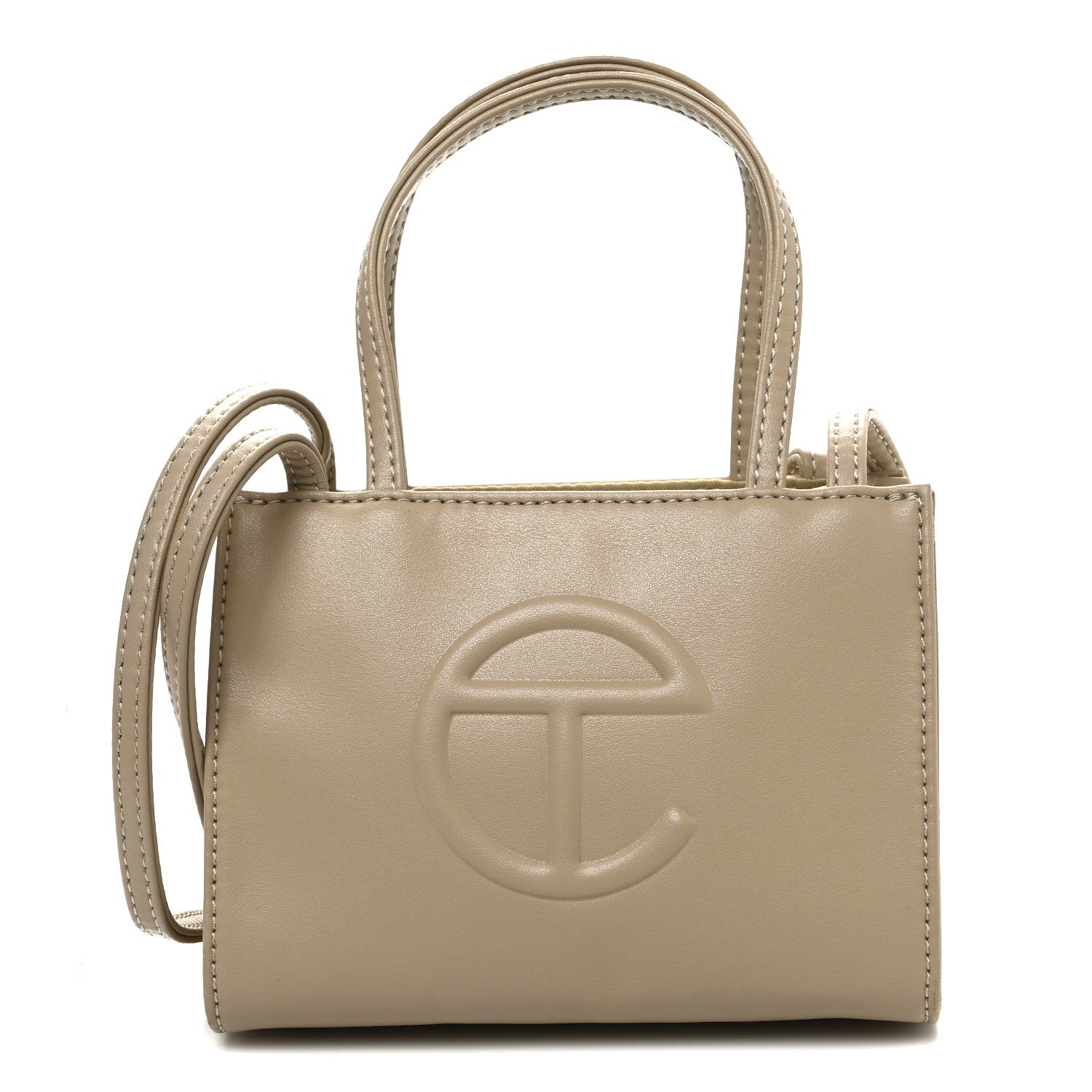 Telfar Vegan Leather Small Shopping Bag Cream 1 of 11