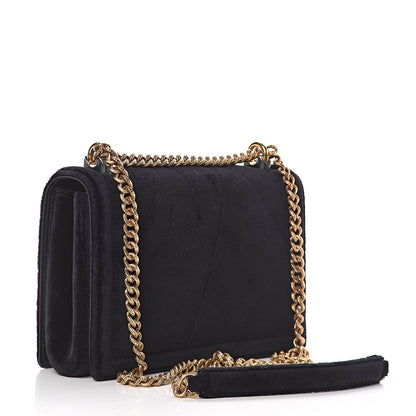 Dolce & Gabbana DOLCE &GABBANA Velvet Medium Devotion Crossbody Bag Black 3 of 9