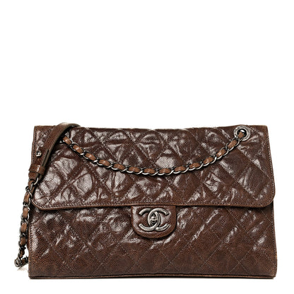 Chanel Crumpled Grained Calfskin Jumbo CC Crave Flap Brown 1 of 14