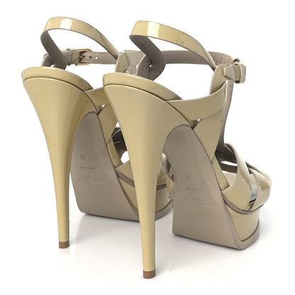 Saint Laurent Patent Tribute 105 Platform Sandals 40 Nude Powder 5 of 12