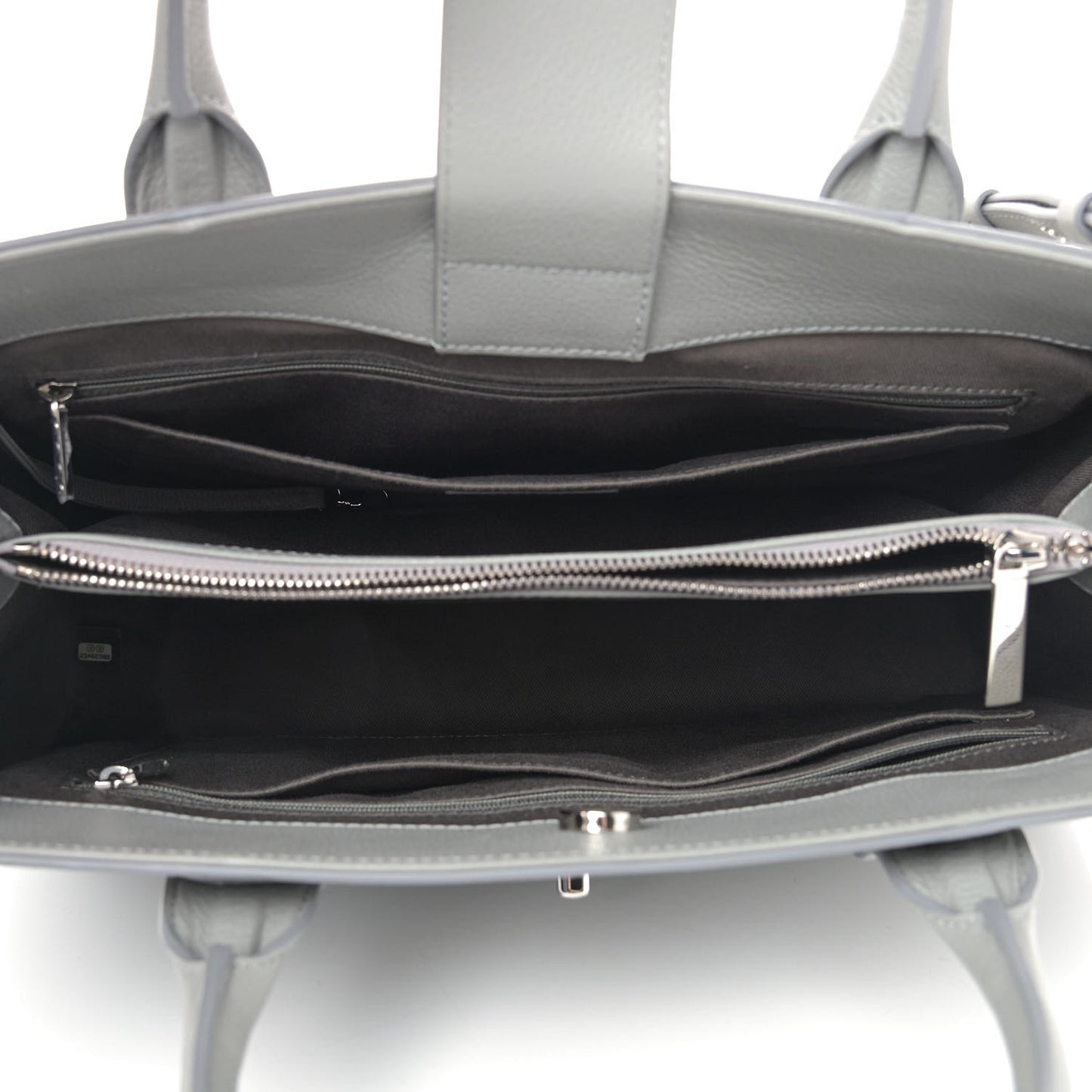 Grained Calfskin Medium Neo Executive Shopper Tote Grey