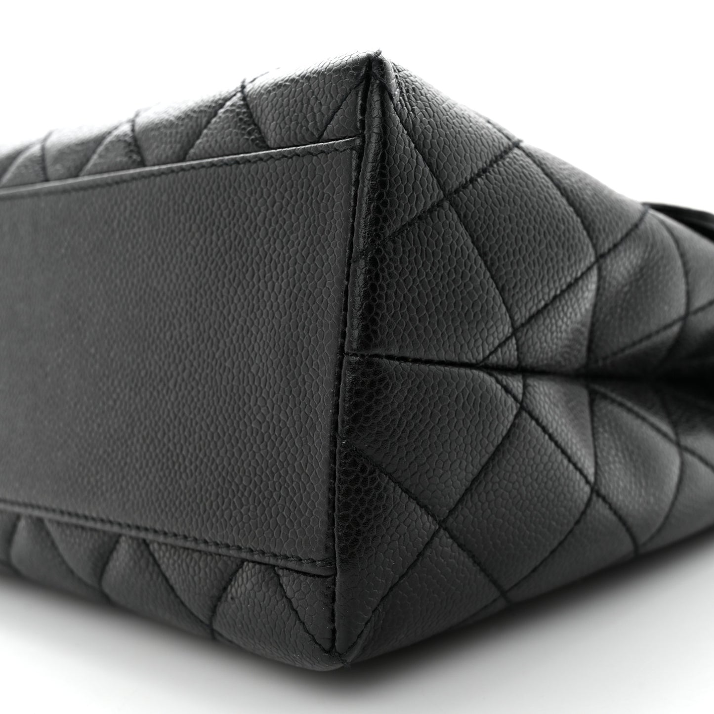 Caviar Quilted Jumbo Kelly Flap Black