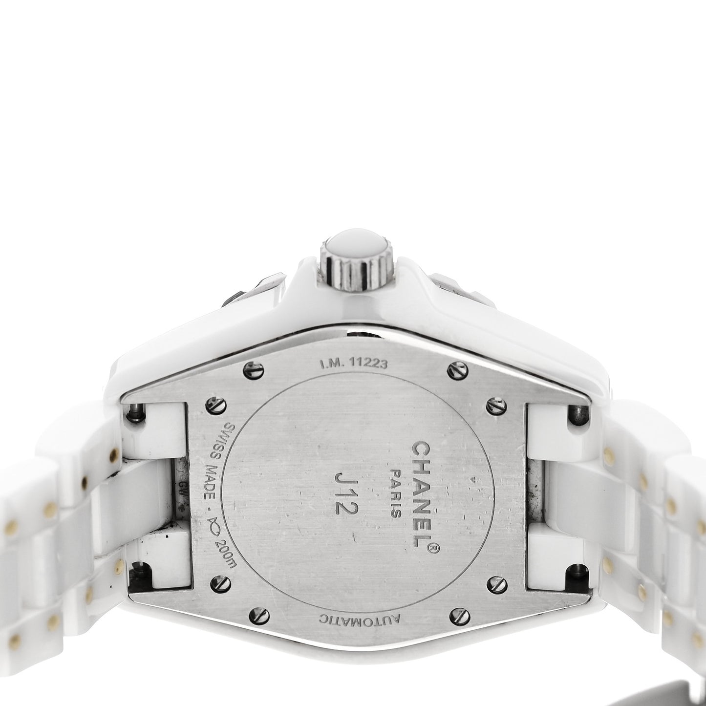 Stainless Steel Ceramic Diamond 38mm J12 Automatic Watch White
