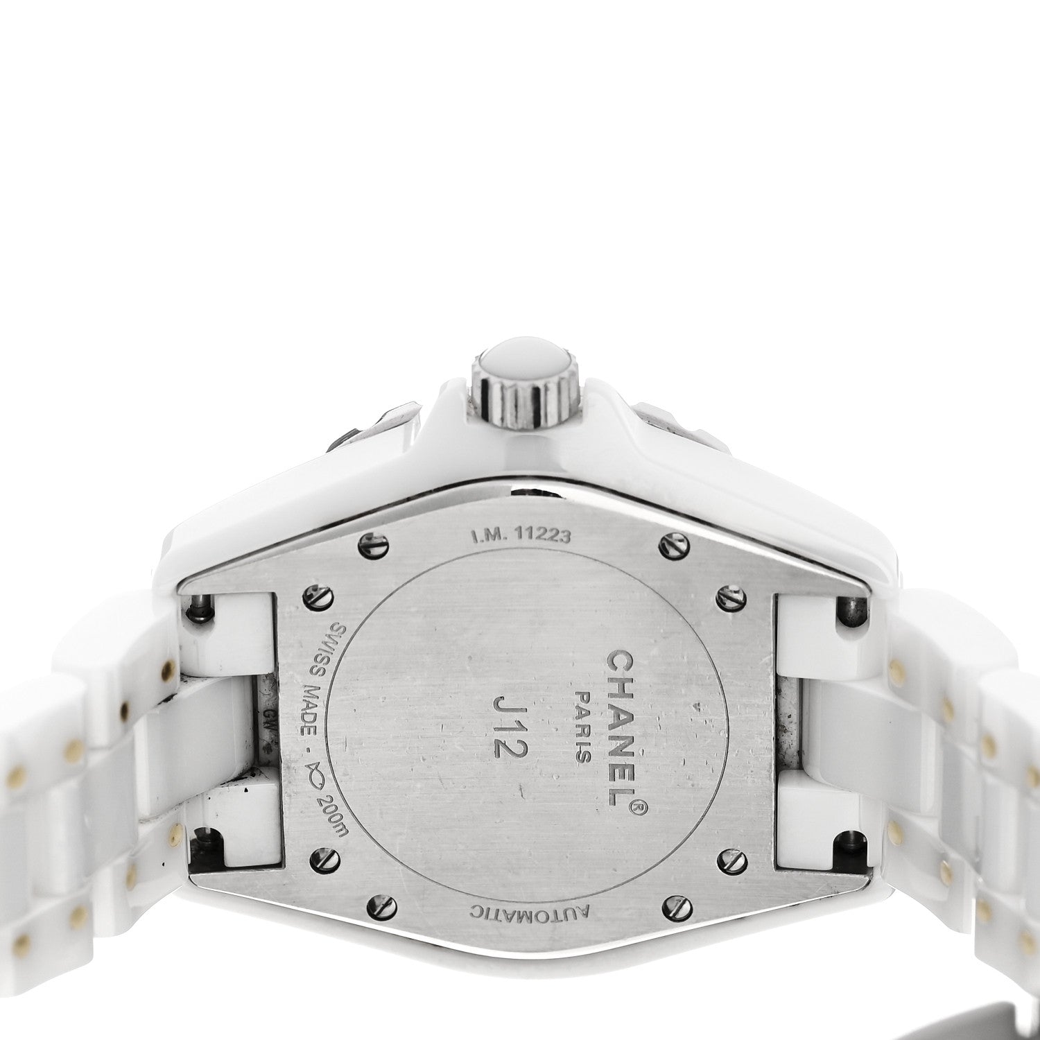 Chanel Stainless Steel Ceramic Diamond 38mm J12 Automatic Watch White 4 of 4