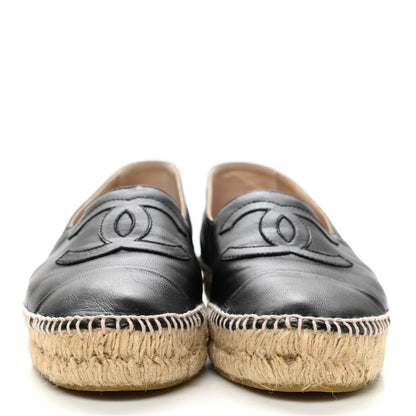 Chanel Lambskin CC Espadrilles 37 Black 2 of 10