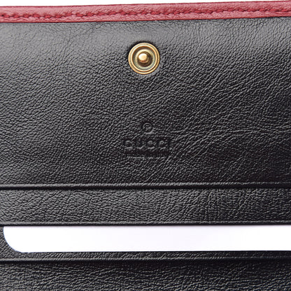 Gucci Azalea Calfskin Matelasse Diagonal Patchwork Torchon GG Marmont Card Case Wallet Black Beige Romantic Cerise 5 of 5