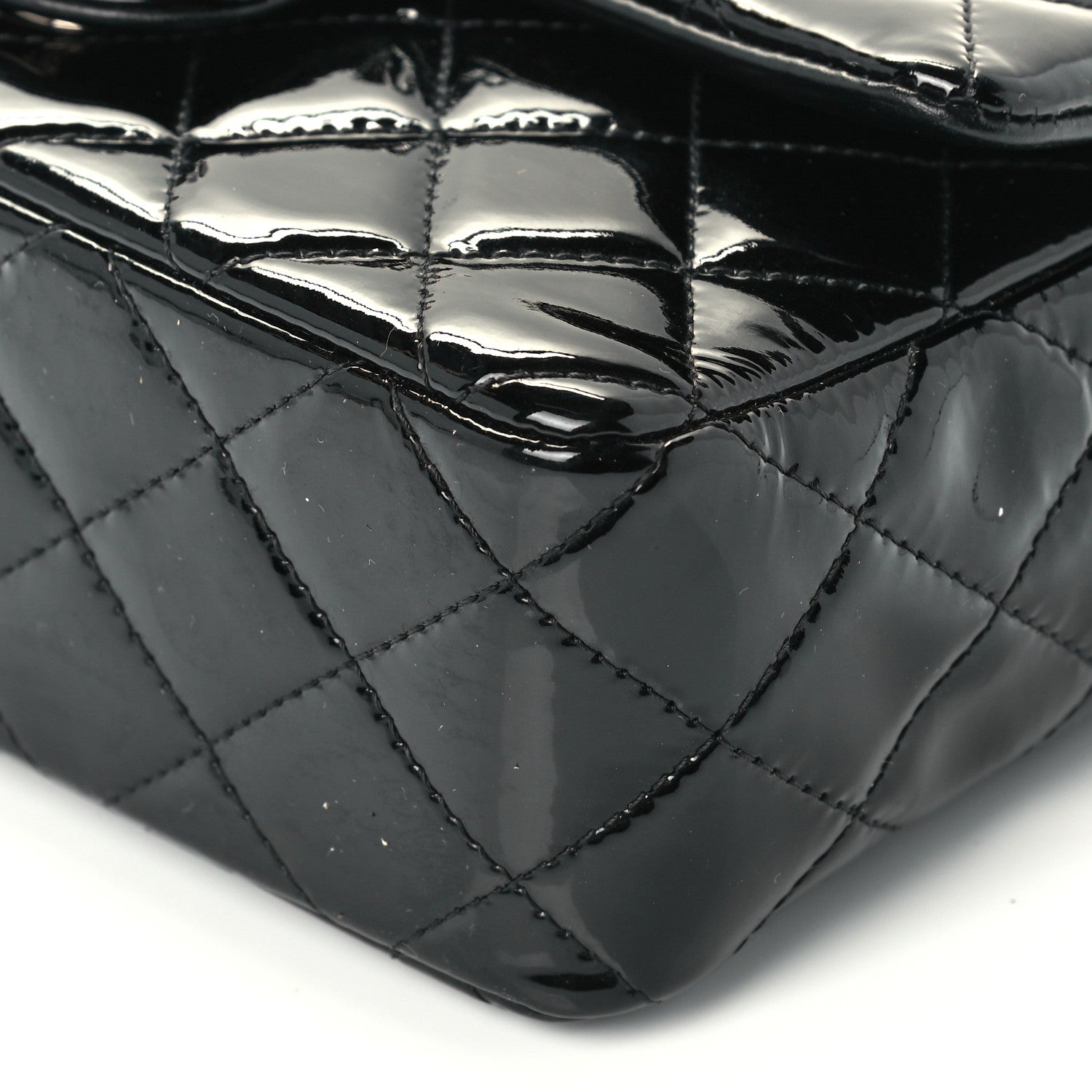 Chanel Patent Calfskin Quilted Mini Rectangular Flap Black 11 of 12