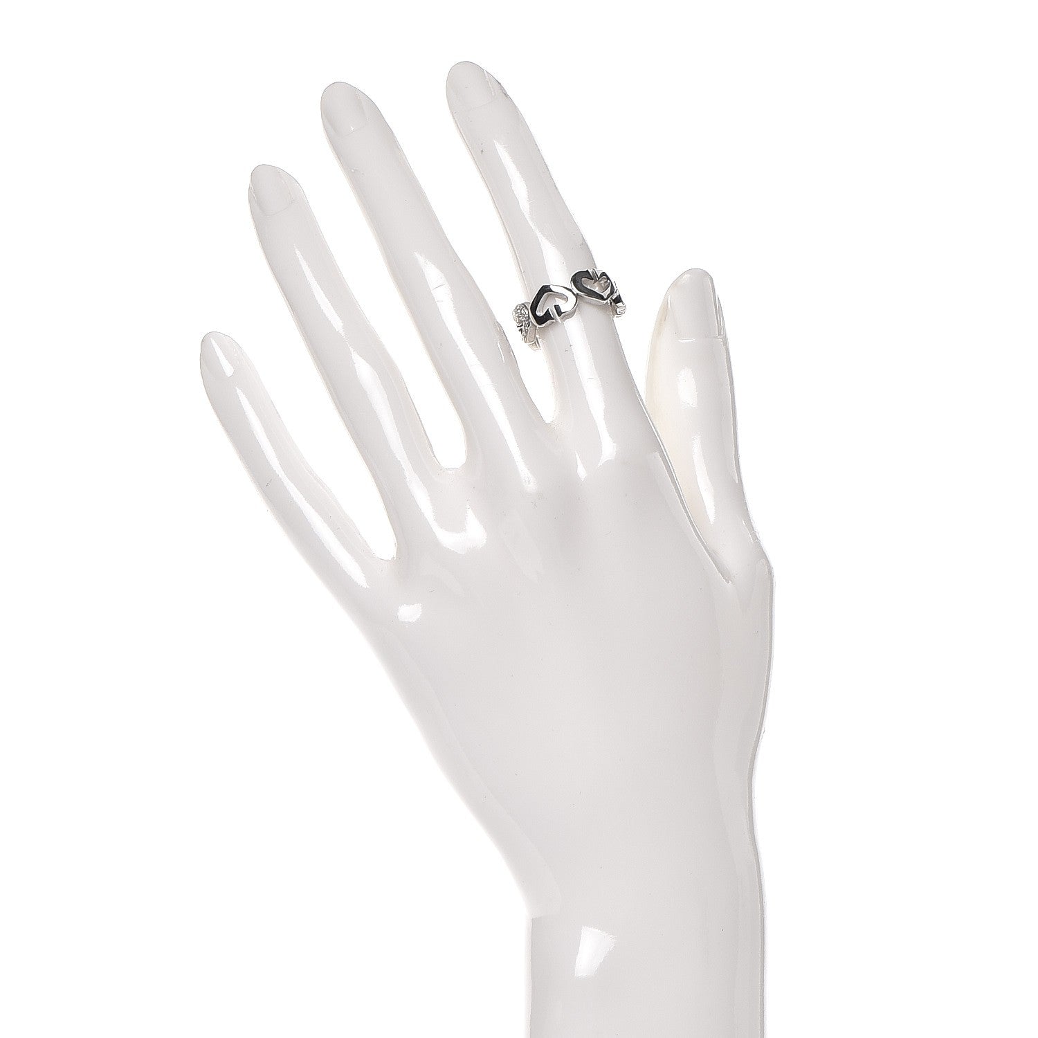 Cartier 18K White Gold Diamond Hearts and Symbols Ring 49 4.75 2 of 5
