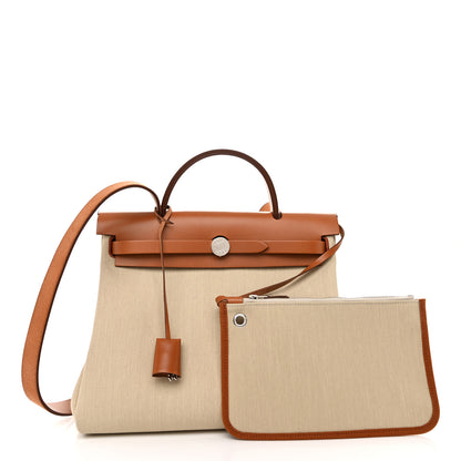 Hermes Vache Hunter Toile Herbag Zip 31 PM Trench Gold 3 of 12